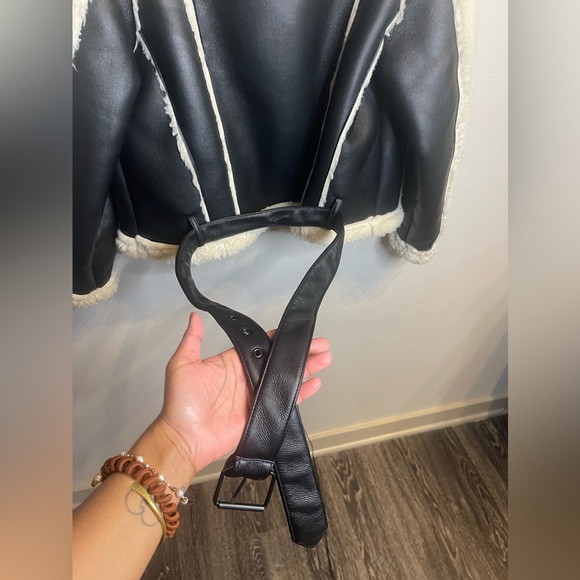 Missguided Borg Belted Aviator Jacket - Picture 13 of 15